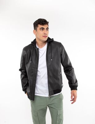 Imagen 1 del producto Chaqueta Ecocuero Hombre Icono Negro