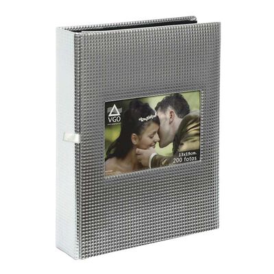 Imagen 2 del producto Álbum para Fotos Cartón Vgo Hojas Negras con Tapas Brillosas 100 FotosPlateado