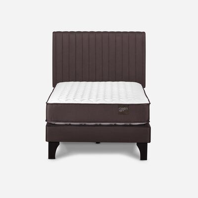 Cama Europea Rosen 1,5 Plazas Ergo T + Respaldo Café