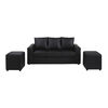 Sofá Bodevir Kendy 3 Cuerpos + Dos Pouf Cali Negro