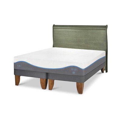 Imagen 2 del producto Cama Europea CIC Base Dividida 2 Plazas Alaska + Respaldo Miro Olivo