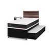 Cama Nido CIC 1,5 Plazas Arriba y 1 Plaza Abajo Ortopedic + Respaldo + Velador Ares 