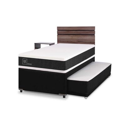 Imagen 2 del producto Cama Nido CIC 1,5 Plazas Arriba y 1 Plaza Abajo Ortopedic + Respaldo + Velador Ares