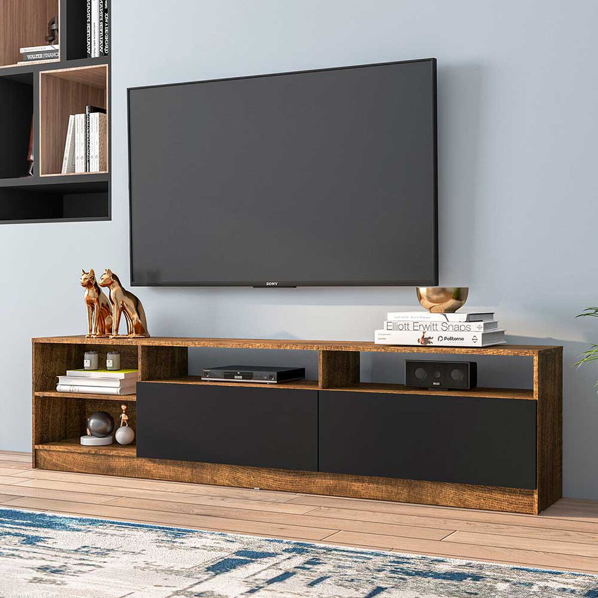 Rack TV Vekkahome Moyan Hasta 75'' Café Negro