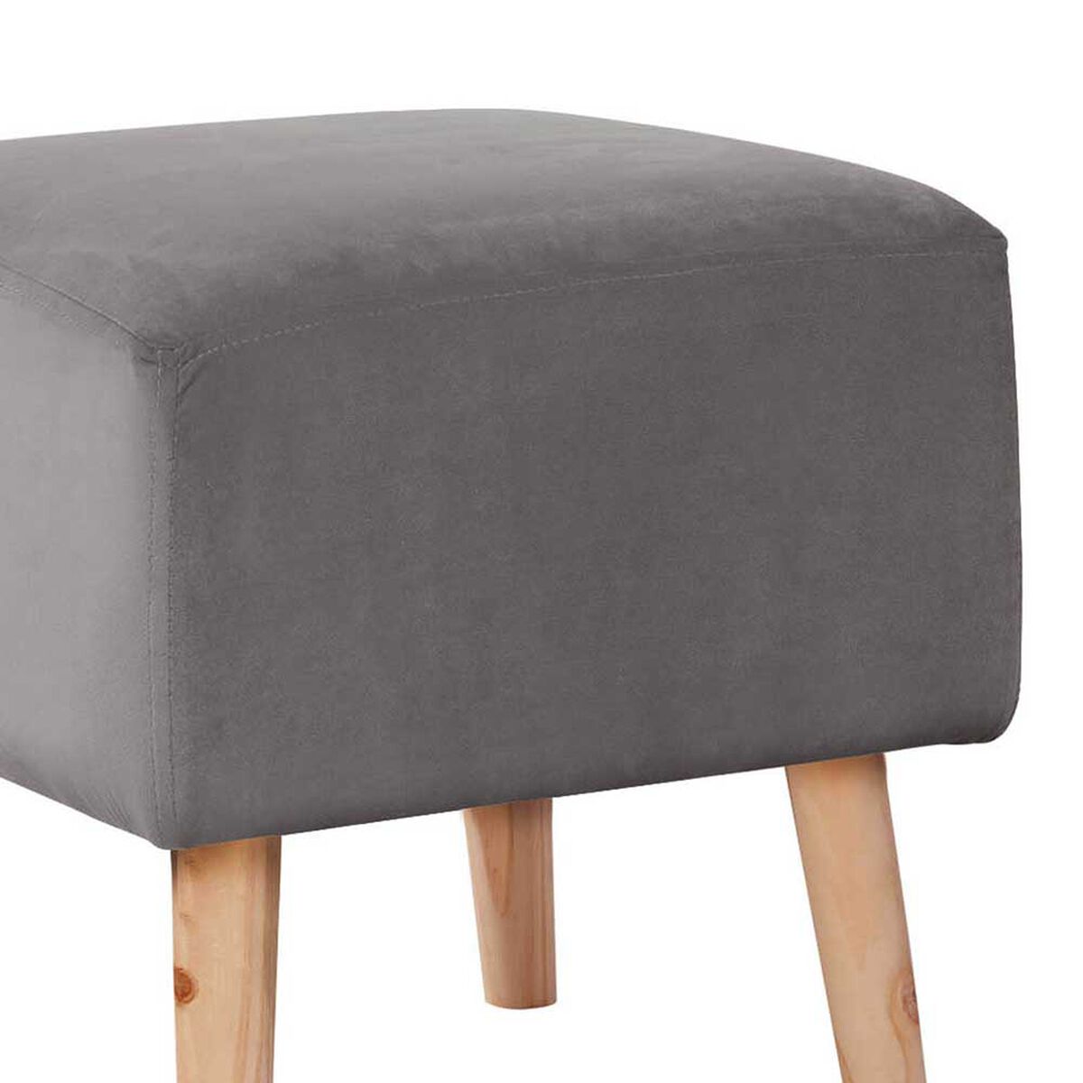 Pouf Latam Home Burdeos Tela Velvet Gris
