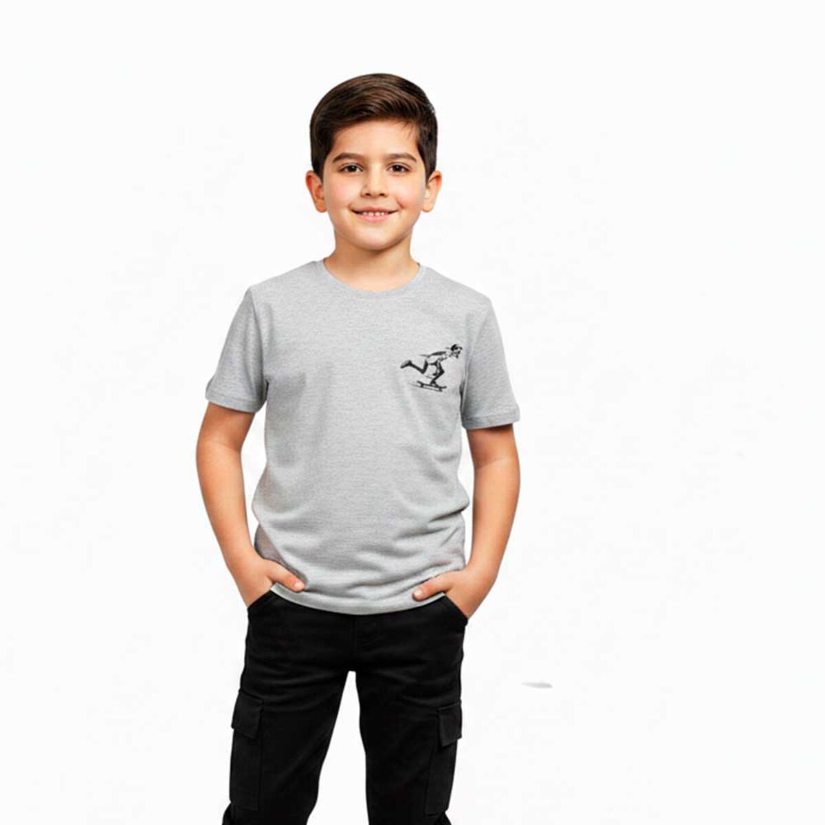 Polera Manga Corta de Algod&oacute;n Ni&ntilde;o Chess