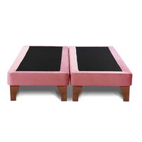 Base Europea Dividida Latam Home King Zen Tela Velvet Rosa
