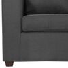 Juego de Living Innovamuebles Marco Sofá 3 Cuerpos + 2 Pouf Gris Oscuro