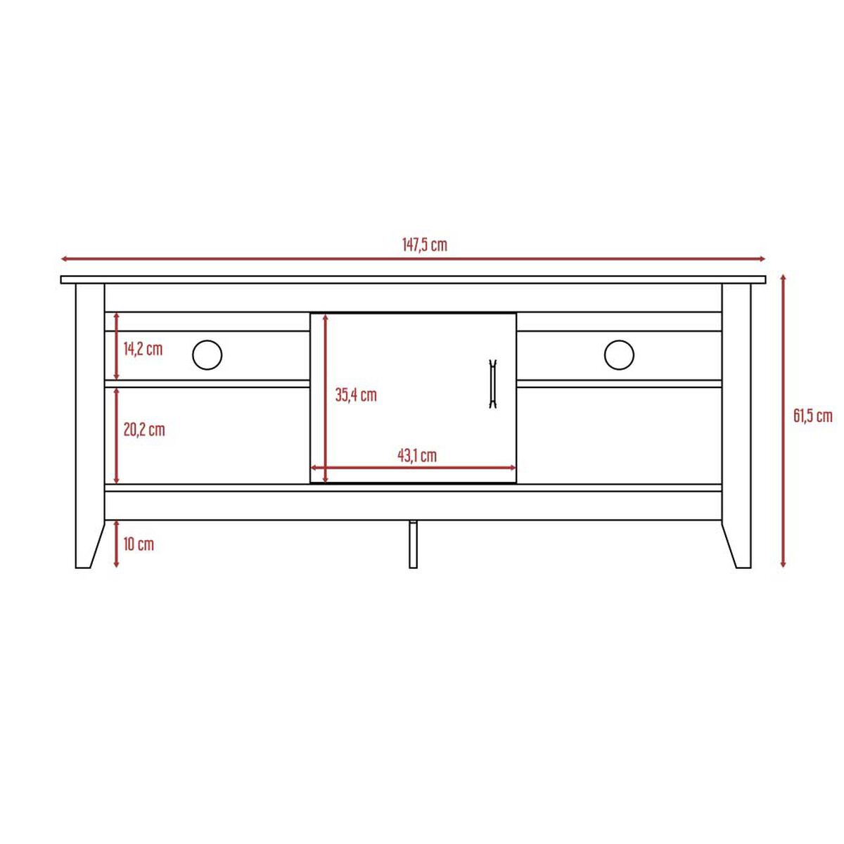 Rack TV Hasta 65" + Mesa de Centro TuHome Essential Wengue