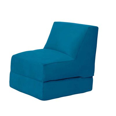 Sofá Cama Latam Home Velvet Bari 1 Cuerpo Azul Petróleo