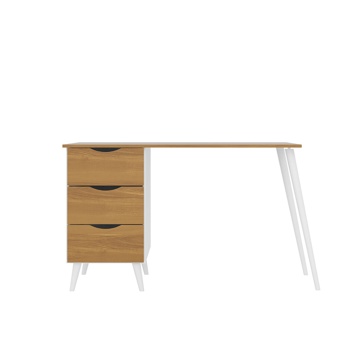 Escritorio Vekkahome Ole 3 Cajones Café Blanco