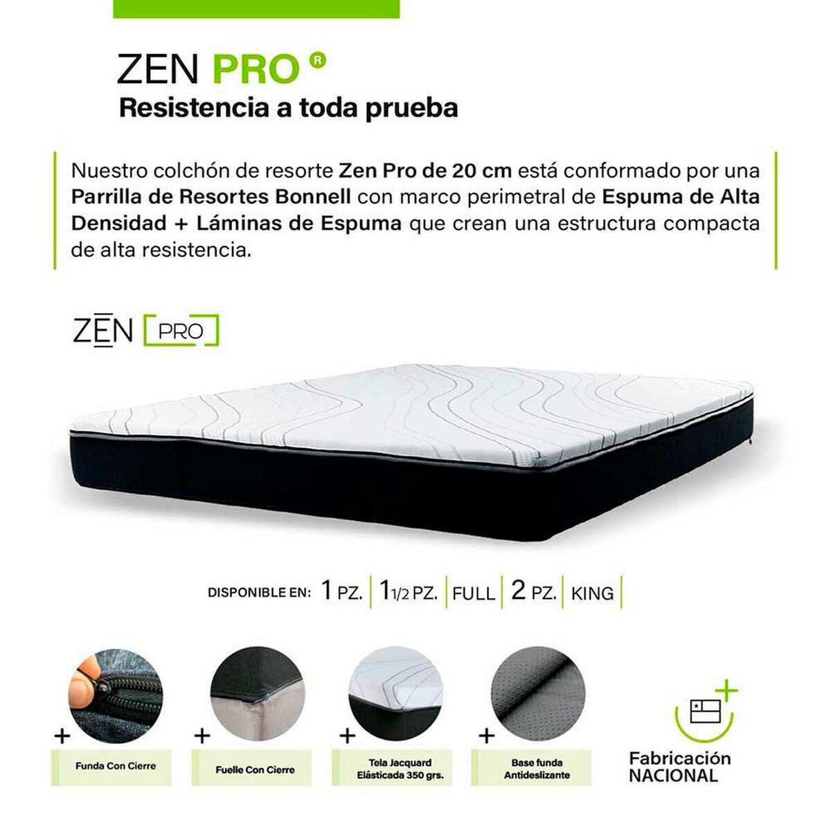 Cama Europea Latam Home 2 Plazas Zen Pro Burdeo