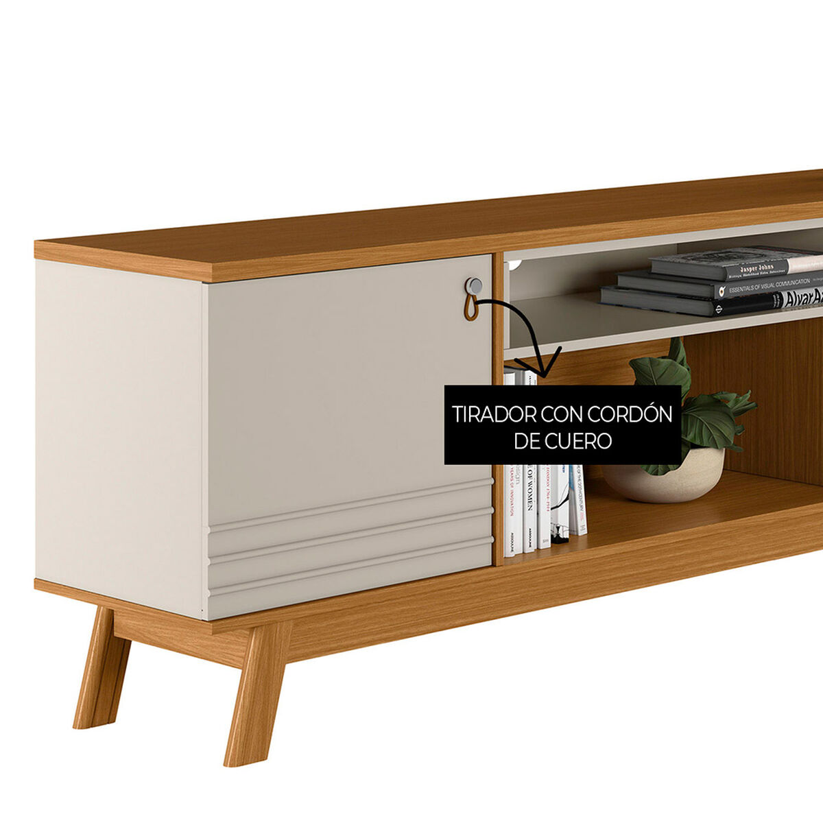 Rack TV Di Poretti Design Colorado Hasta 75" Caf&eacute; Claro