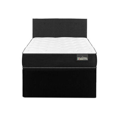 Imagen 1 del producto Cama Nido Belsogno 1 Plaza One Black + Respaldo Black Tapizado