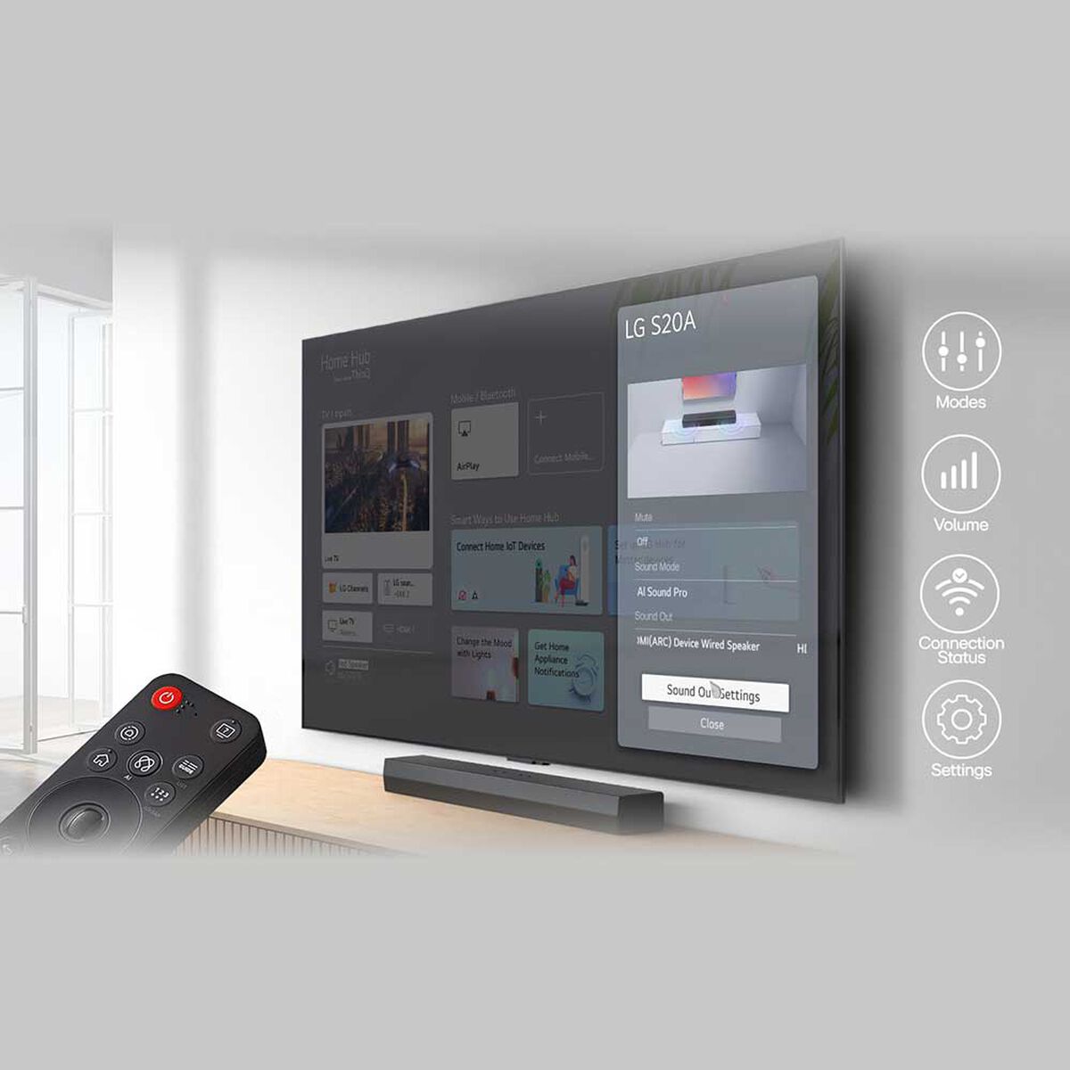 Soundbar LG S20A Sonido Inteligente  50W Negro