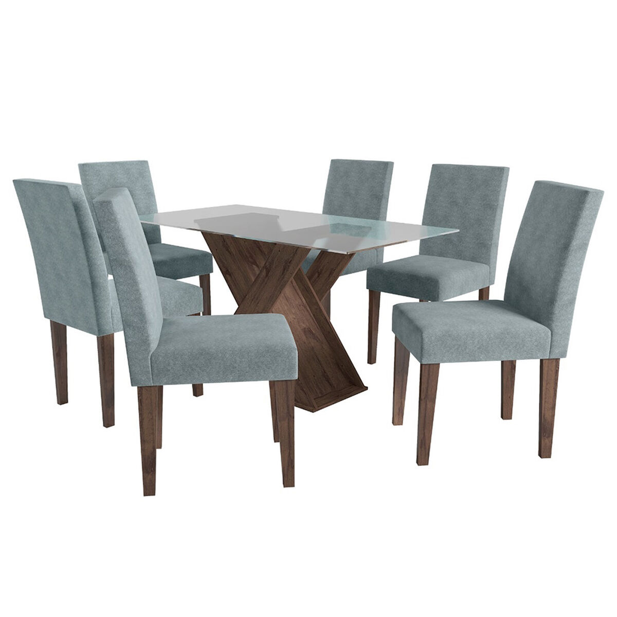 Juego de Comedor Jdo & Design Cross 6 Sillas Nogal 