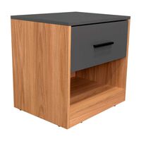 Velador Tuhome Girona 1 Cajón Fresno Plomo