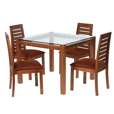 Juego de Comedor Latam Home Barcelona 4 Sillas Café Moro