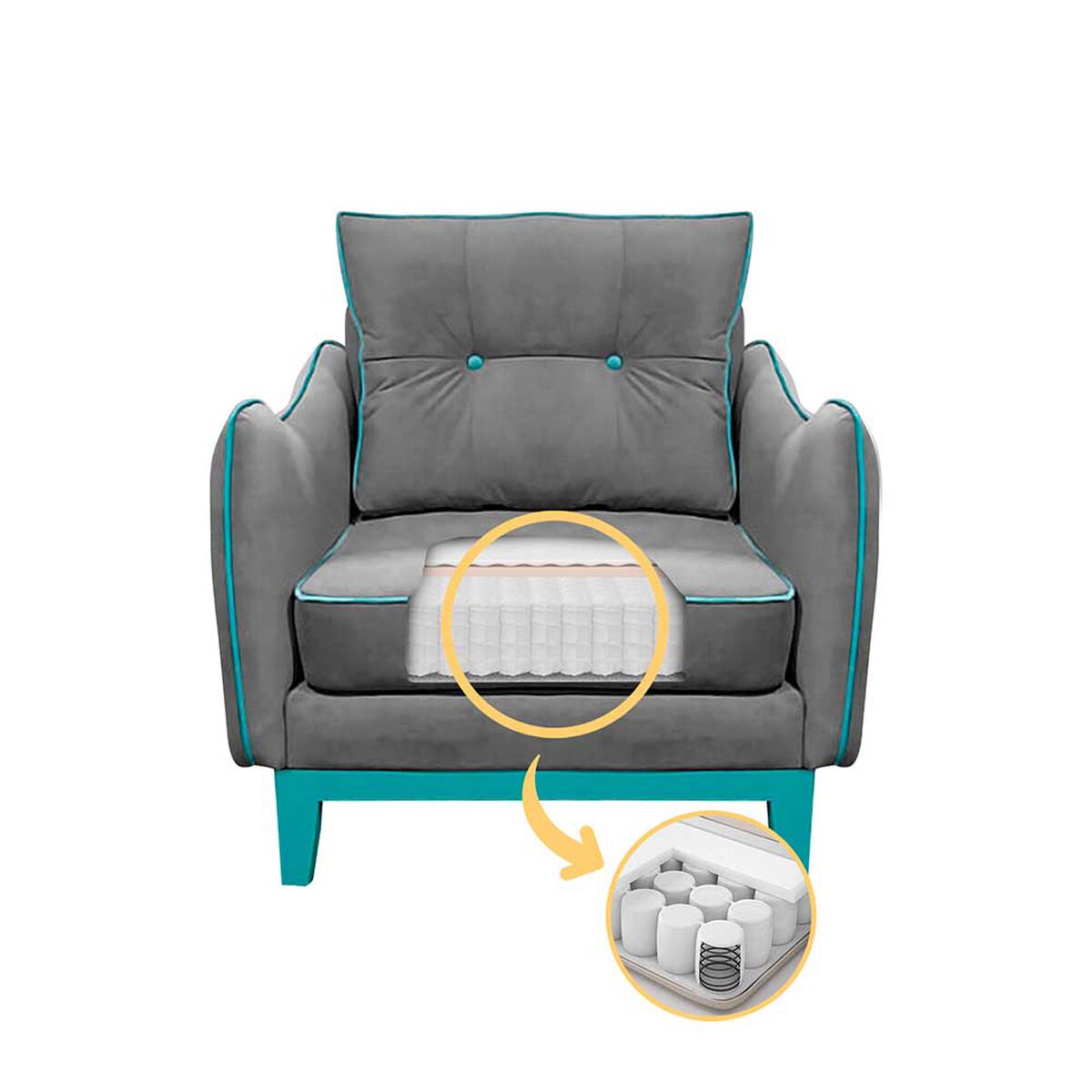 Sillón Living Factory Vintage Gris