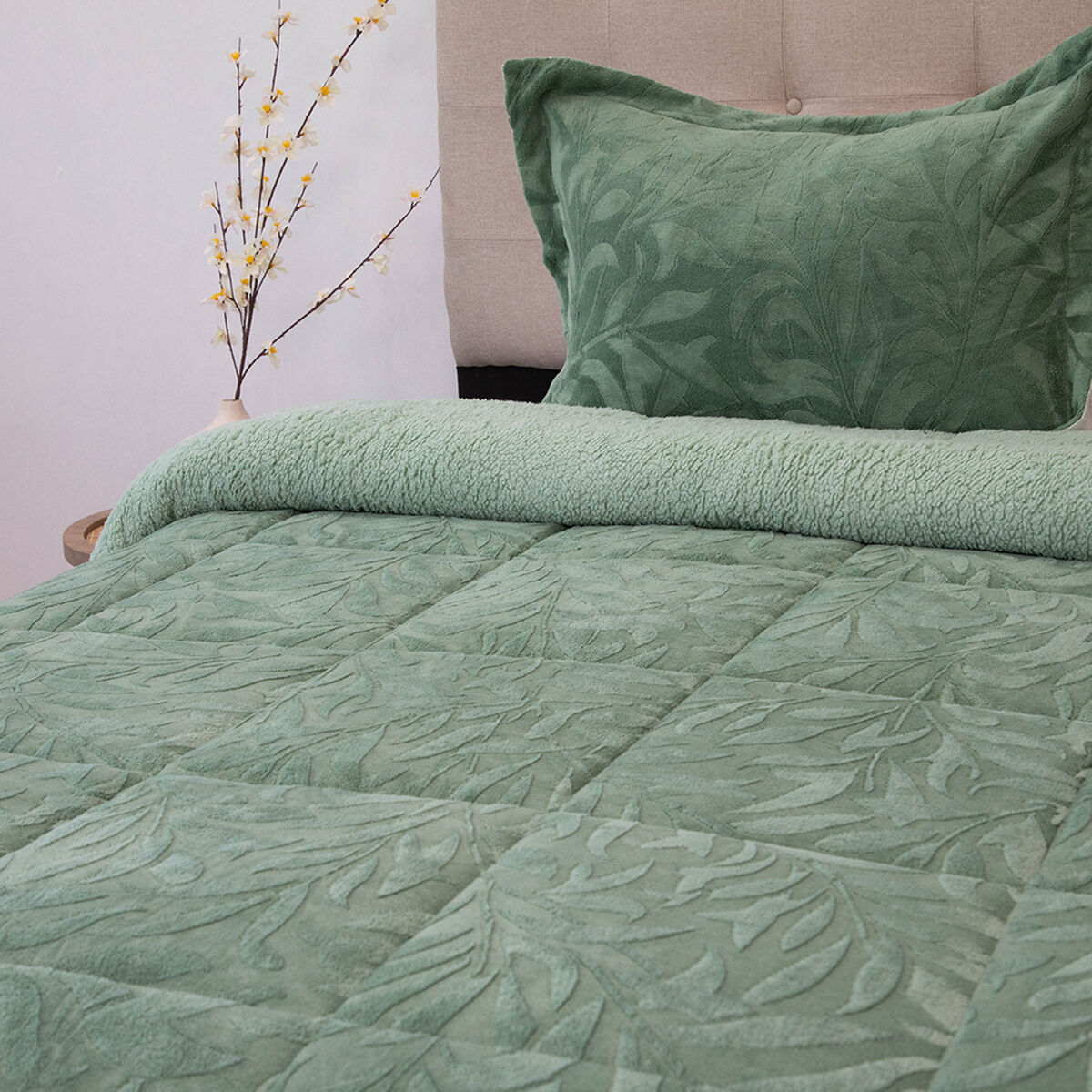Cubrecama Doral 1,5 Plazas Verde Outboss Sherpa