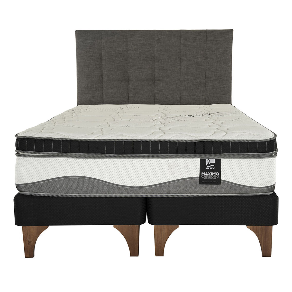 Cama Máximo Carbono Super King + Respaldo Design Grafito