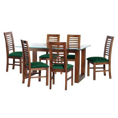 Juego de Comedor Latam Home Pamplona Oviedo 6 Sillas PU Rojo