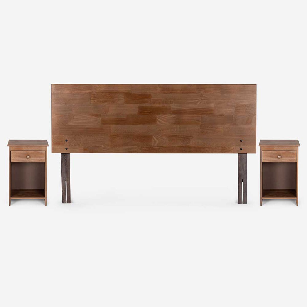 Cama Europea Rosen 2 Plazas Ergo T + Respaldo + 2 Veladores