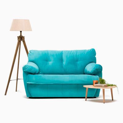 Imagen 2 del producto Sofá Cabsur Caburga 2 Cuerpos Felpa Turquesa