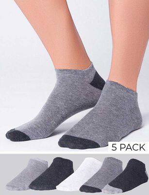 Imagen 2 del producto Pack 5 Calcetines Hombre Icono Gris