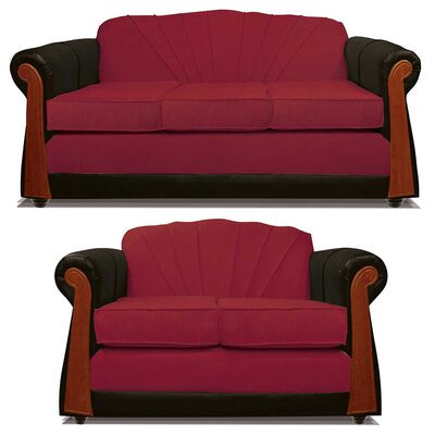 Juego de Living Elegant Detail Marsella Sofá 3 Cuerpos + Sofá 2 Cuerpos Rojo