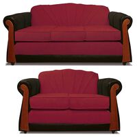 Juego de Living Elegant Detail Marsella Sofá 3 Cuerpos + Sofá 2 Cuerpos Rojo