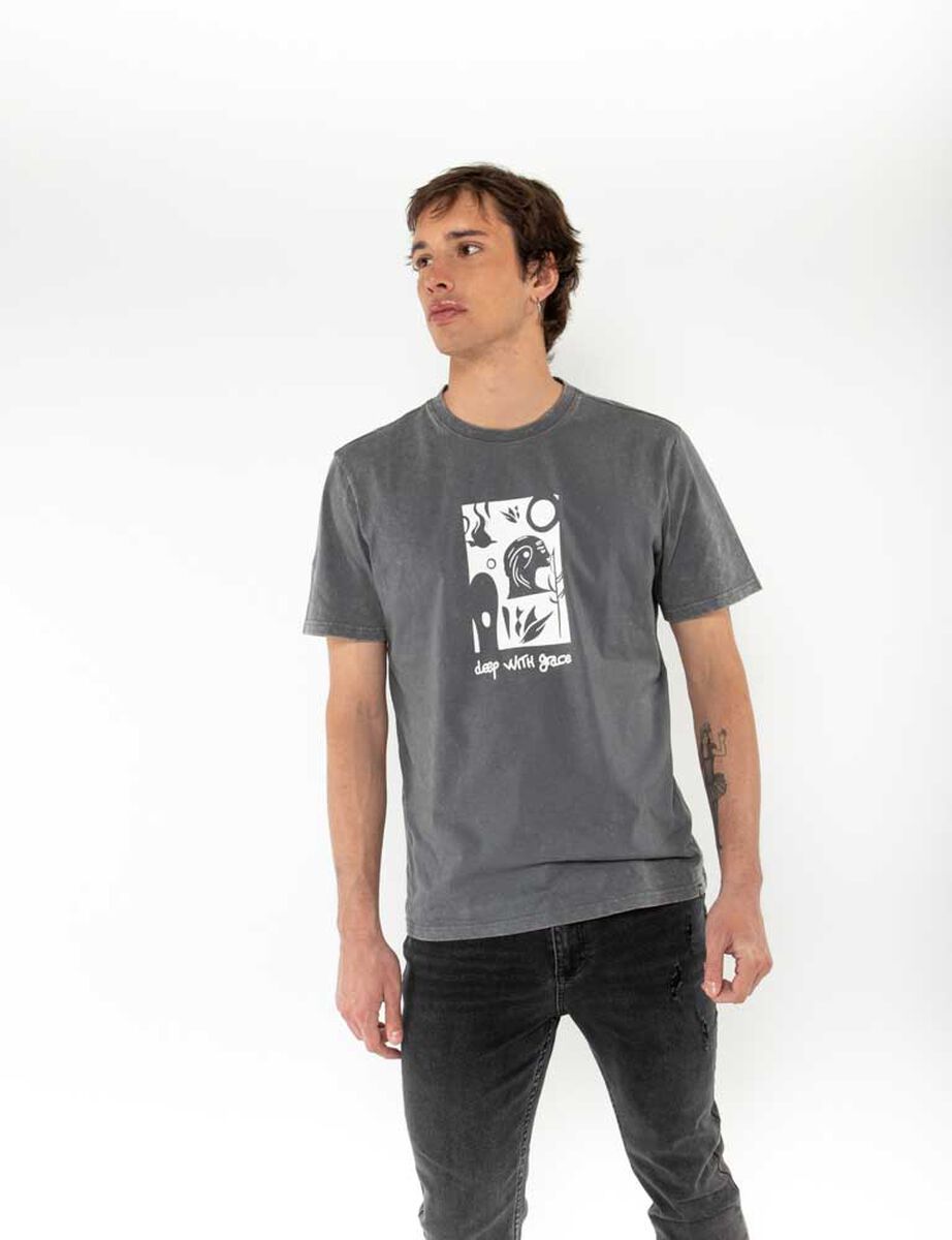 Polera Algodón Con Estampado Manga Corta Hombre Fiorucci
