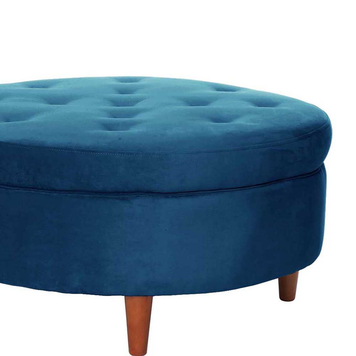 Pouf Latam Home Paris Tela Velvet Azul Petróleo