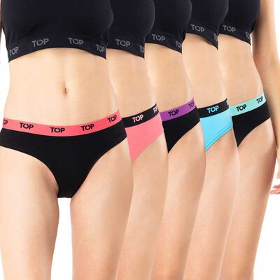 Pack 5 Calzón Bikini Mujer Top