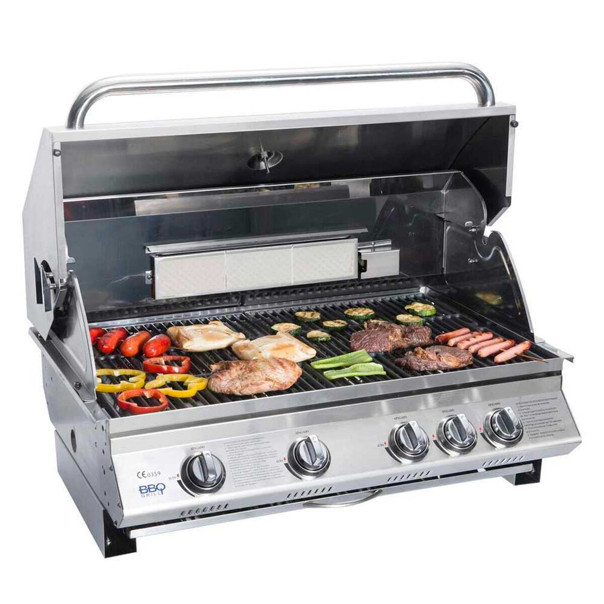 Parrilla a Gas Encendido Electr&oacute;nico BBQ Grill Kansas Acero Inoxidable 4 Quemadores