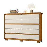 Cómoda Vekkahome Dueto 10 Cajones Café Beige
