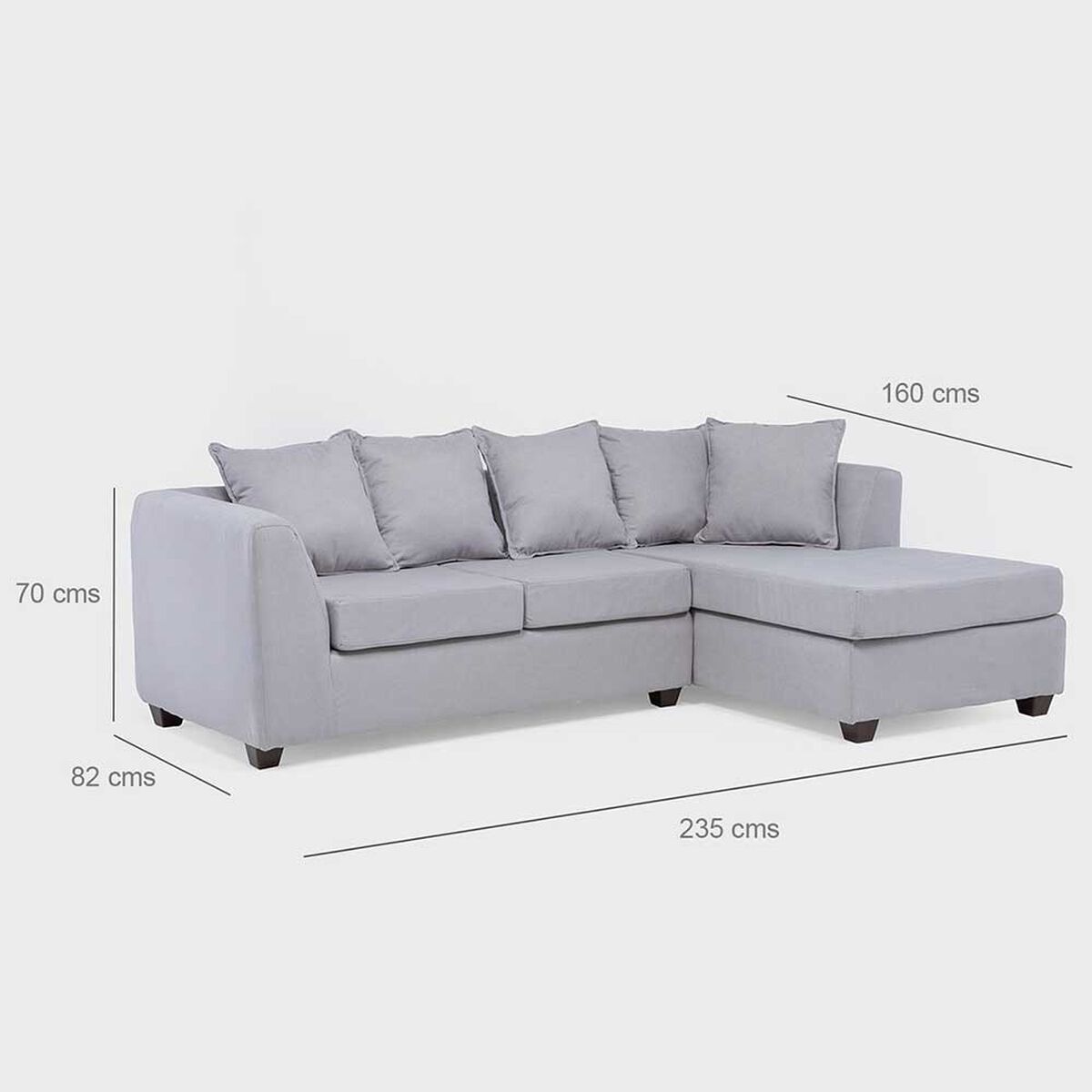 Seccional Kea Lara 3 Cuerpos  Gris Perla