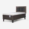 Cama Europea Rosen 1 Plaza New Style 4 Plus + Respaldo Rachel Gris