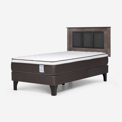 Imagen 2 del producto Cama Europea Rosen 1 Plaza New Style 4 Plus + Respaldo Rachel Gris