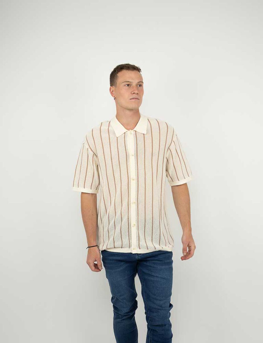 Polera Crochet Manga Corta Hombre Soviet