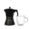 Pack Cafetera Italiana + Taza Doble Pared 350 ml Simplit Negro