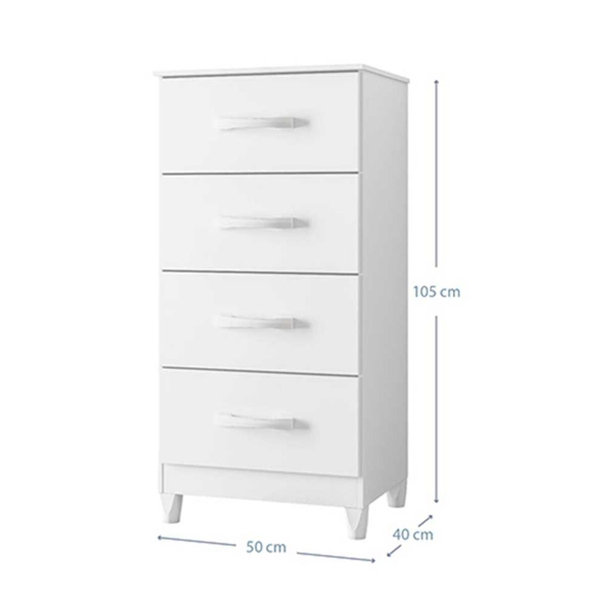 Cómoda Vekkahome Mobi 4 Cajones Blanco