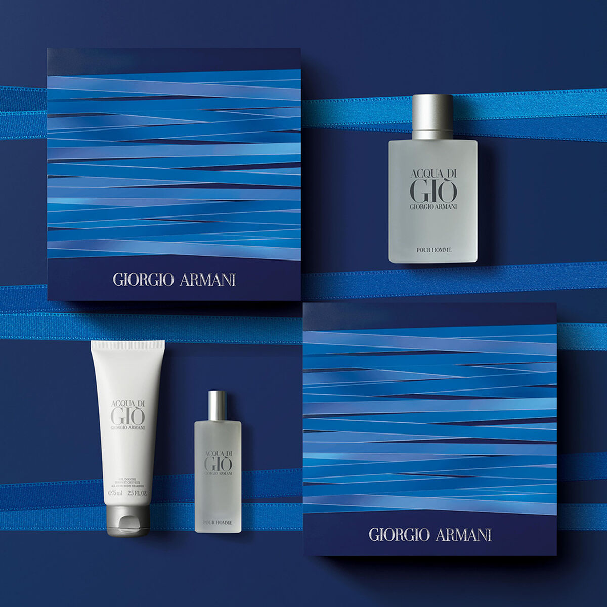 Set de Perfume Giorgio Armani Aqua Di Gió Pour Homme EDT 100 ml +  Acqua di Gio EDT 15 ml + Gel de Ducha 75 ml