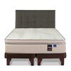 Cama Europea Flex Base Dividida 2 Plazas Máximo Cobre + Respaldo Design Grafito