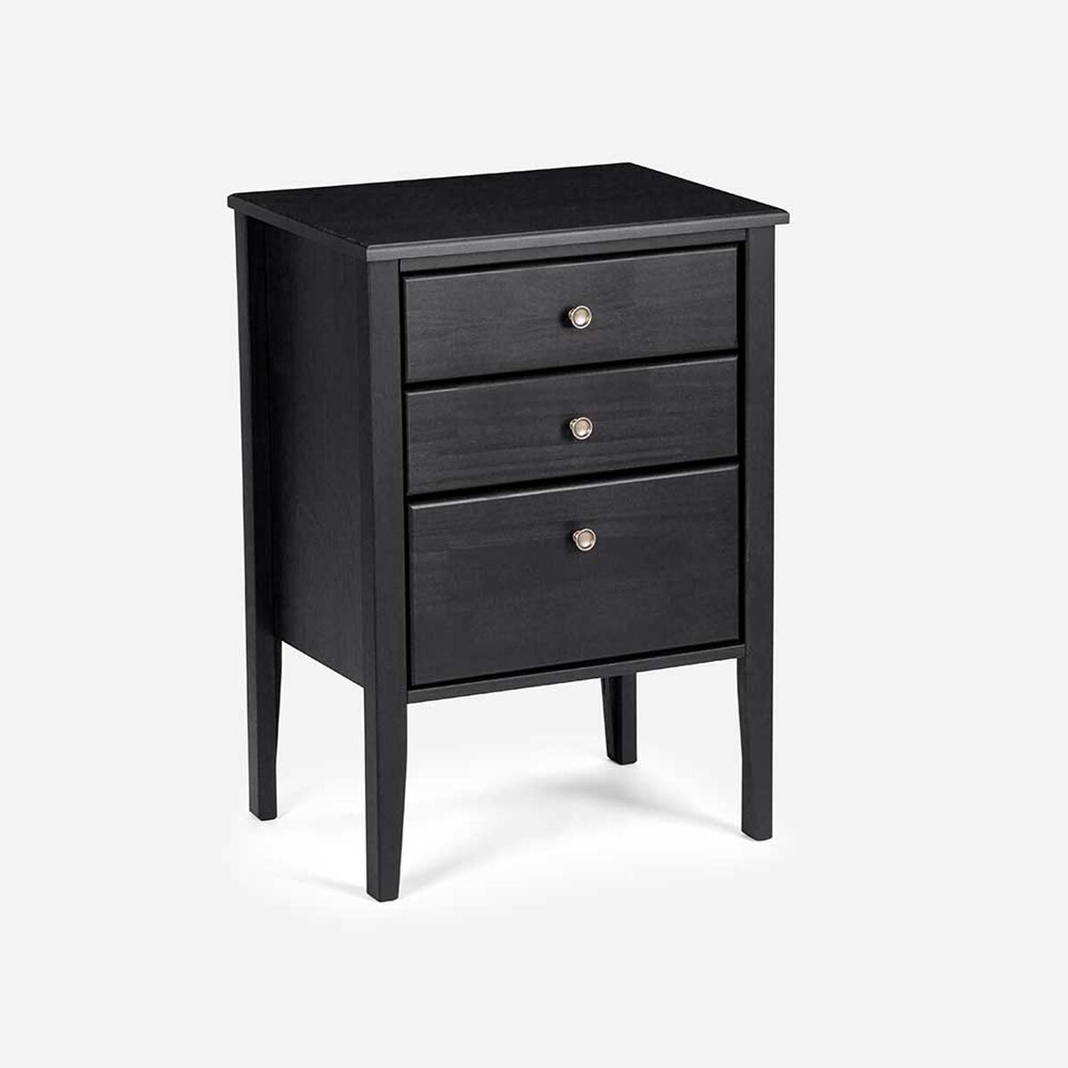 Cama Europea Rosen Base Dividida 2 Plazas Indie + Respaldo + 2 Veladores Issey Grafito