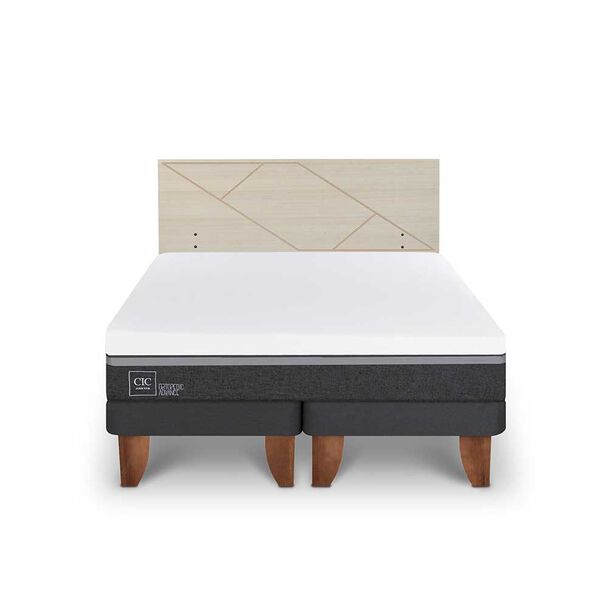 Cama Europea CIC Base Dividida 2 Plazas Ortopedic Advance + Respaldo Villarrica Alpino