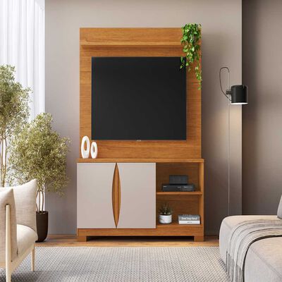 Centro Entretenimiento Almore Budapest Hasta 70" Cinamomo y Off White