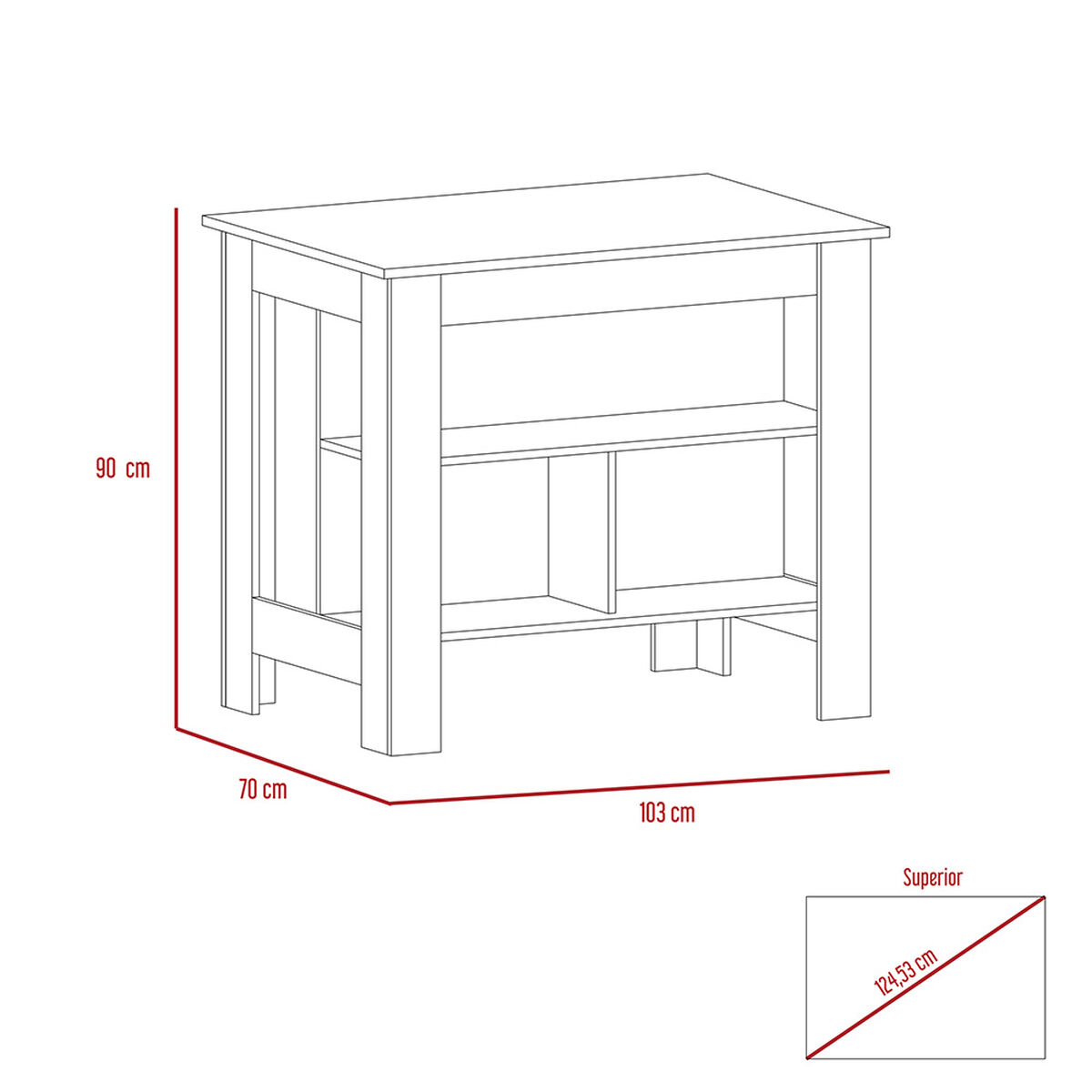 Mesa de Cocina TuHome Blanco Blanco Nevado