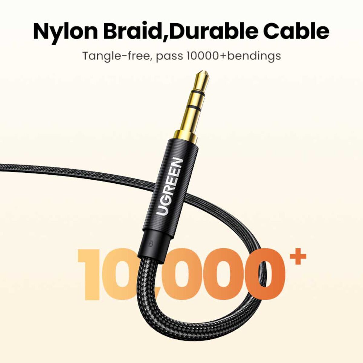 Cable Audio Auxiliar Curvo Plug 3.5Mm M/M Trenzado 1M Azul Oscuro Ugreen Av112