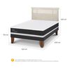 Cama Europea CIC 2 Plazas Ortopedic + Respaldo Dublin Alpino